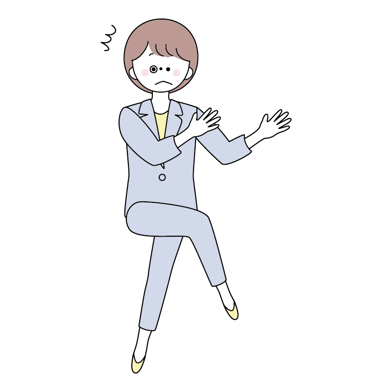驚くスーツの女性のイラスト