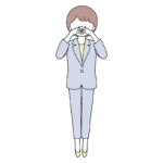 泣いているスーツの女性のイラスト