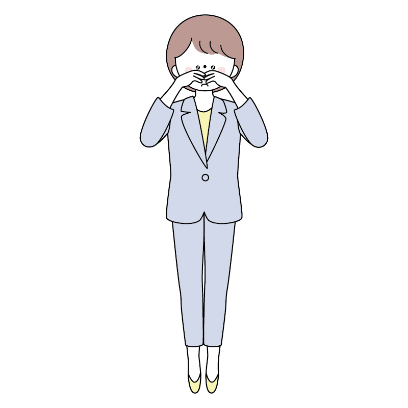 泣いているスーツの女性のイラスト